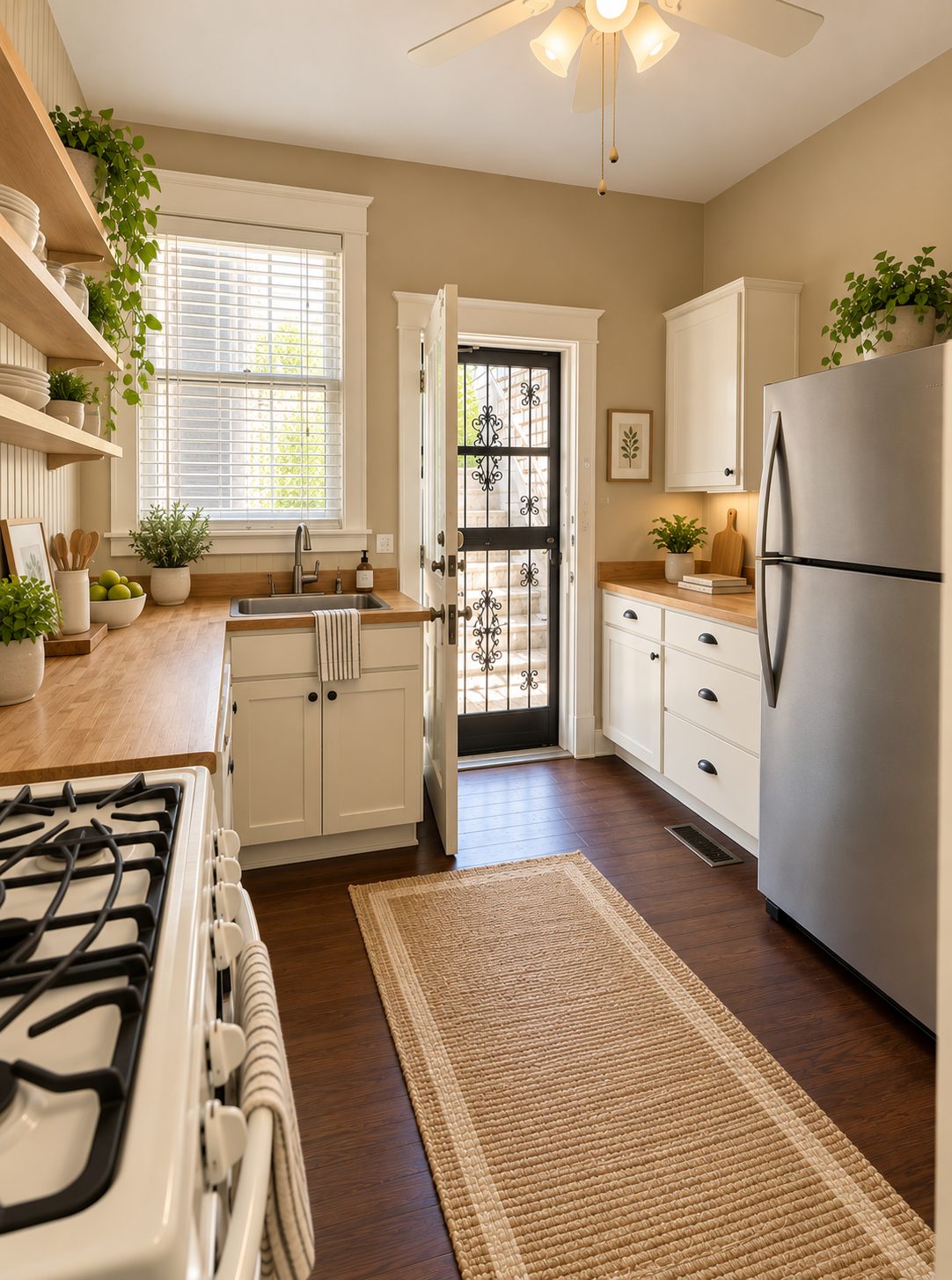 Kitchen with gas range